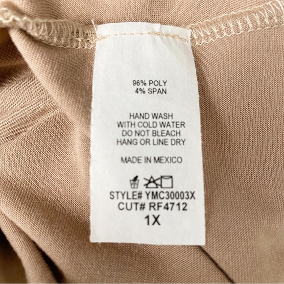 You & Me Short Sleeve Open Front Cardigan w/Pockets Women’s Plus 1X in Camel - Picture 11 of 11